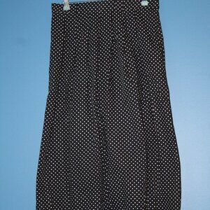 Orvis Made in USA Black and White Polka Dot Skirt Size 14 100% Cotton Modest